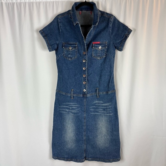 Hot Kiss Dresses & Skirts - Hot Kiss stretchy denim dress with front buttons  2000’s Style